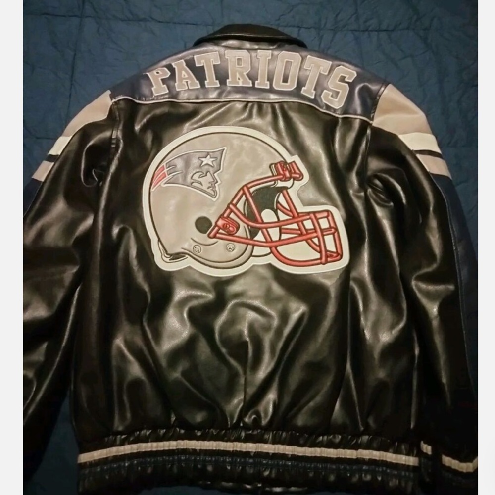 Faux Leather NWT Patriots Bomber Jacket